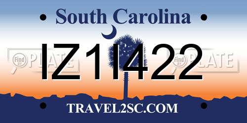 IZ1I422 South Carolina License Plate