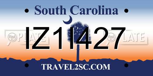 IZ1I427 South Carolina License Plate