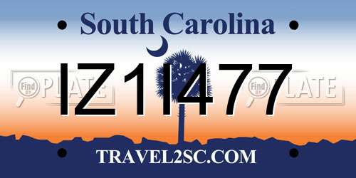 IZ1I477 South Carolina License Plate