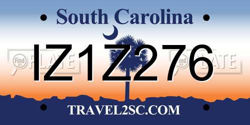 IZ1Z276 South Carolina License Plate