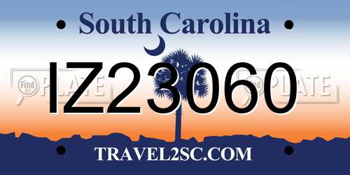 IZ23060 South Carolina License Plate