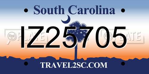 IZ25705 South Carolina License Plate