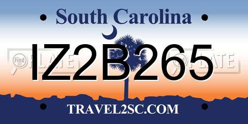 IZ2B265 South Carolina License Plate