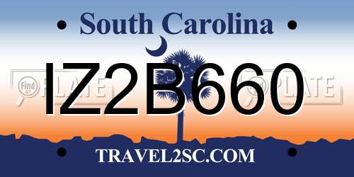 IZ2B660 South Carolina License Plate