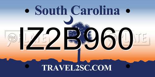 IZ2B960 South Carolina License Plate