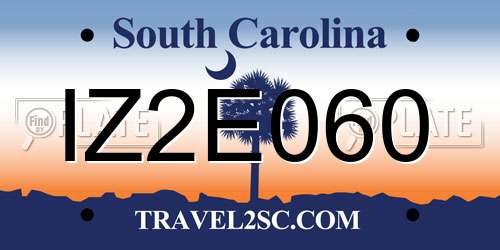 IZ2E060 South Carolina License Plate