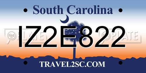 IZ2E822 South Carolina License Plate
