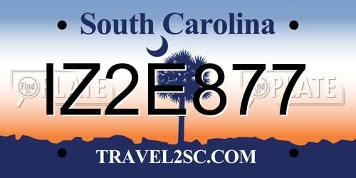 IZ2E877 South Carolina License Plate