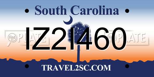 IZ2I460 South Carolina License Plate