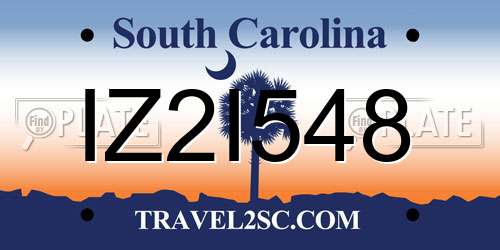 IZ2I548 South Carolina License Plate