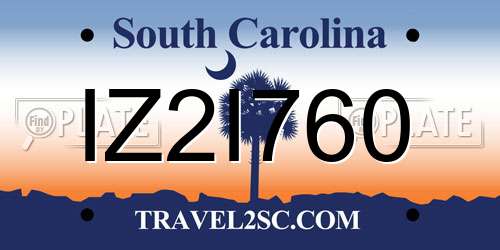 IZ2I760 South Carolina License Plate
