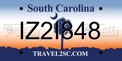 IZ2I848 South Carolina License Plate
