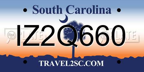 IZ2Q660 South Carolina License Plate