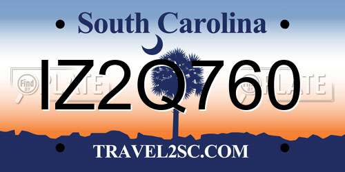 IZ2Q760 South Carolina License Plate