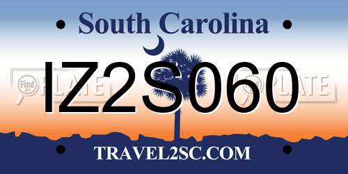 IZ2S060 South Carolina License Plate