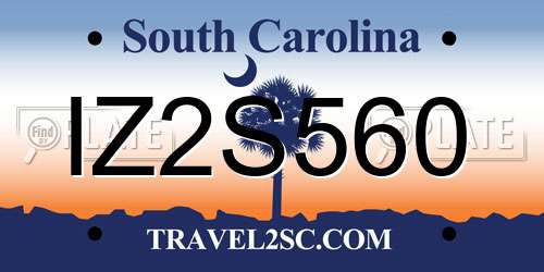 IZ2S560 South Carolina License Plate