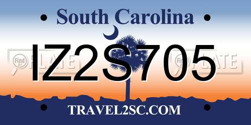 IZ2S705 South Carolina License Plate