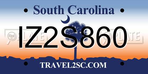IZ2S860 South Carolina License Plate