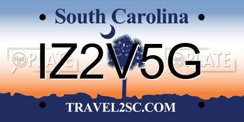 IZ2V5G South Carolina License Plate