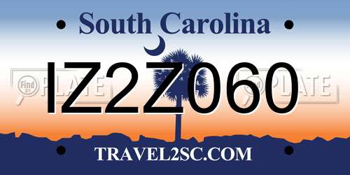 IZ2Z060 South Carolina License Plate