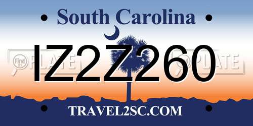 IZ2Z260 South Carolina License Plate