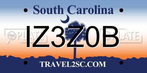 IZ3Z0B South Carolina License Plate