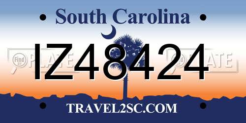 IZ48424 South Carolina License Plate