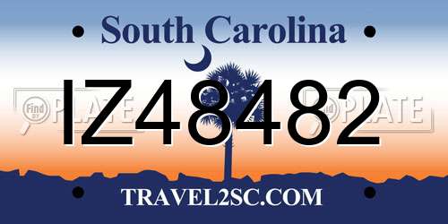 IZ48482 South Carolina License Plate