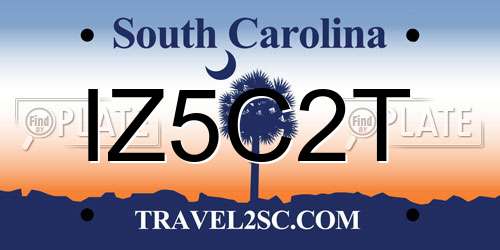 IZ5C2T South Carolina License Plate