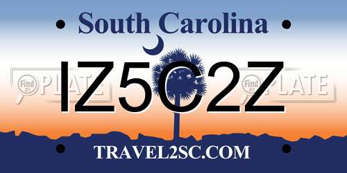 IZ5C2Z South Carolina License Plate