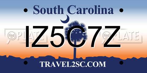 IZ5C7Z South Carolina License Plate
