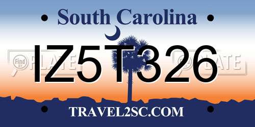 IZ5T326 South Carolina License Plate
