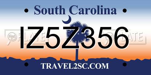 IZ5Z356 South Carolina License Plate