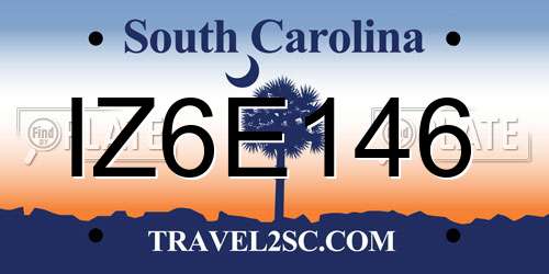 IZ6E146 South Carolina License Plate
