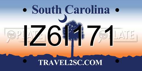 IZ6I171 South Carolina License Plate