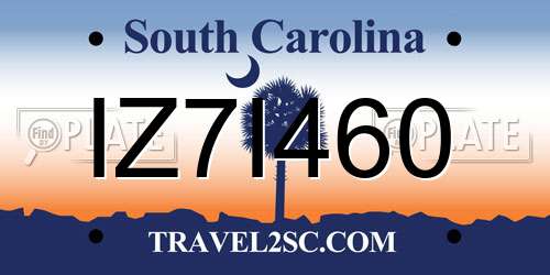 IZ7I460 South Carolina License Plate