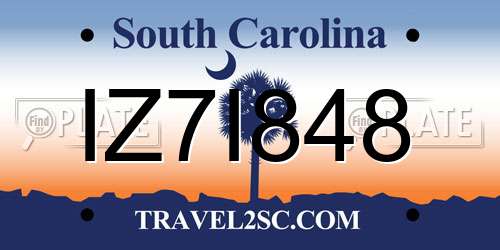 IZ7I848 South Carolina License Plate