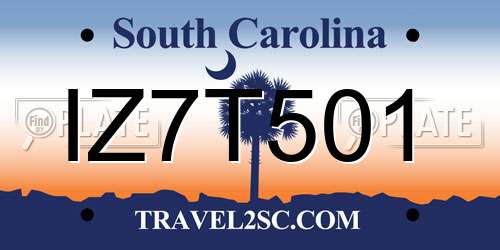 IZ7T501 South Carolina License Plate