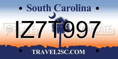 IZ7T997 South Carolina License Plate