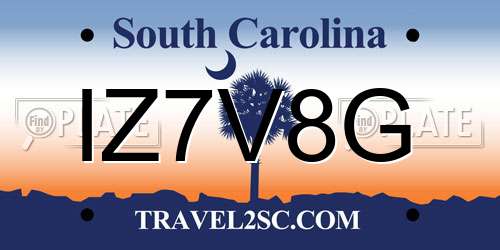 IZ7V8G South Carolina License Plate