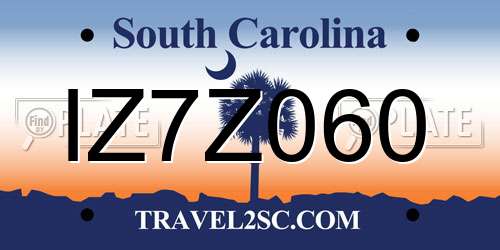 IZ7Z060 South Carolina License Plate