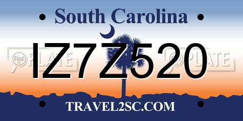 IZ7Z520 South Carolina License Plate