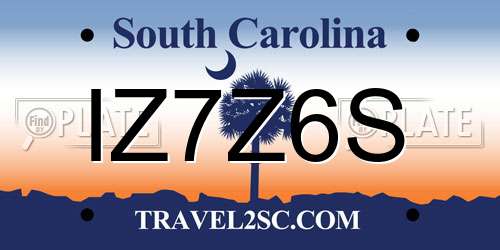 IZ7Z6S South Carolina License Plate
