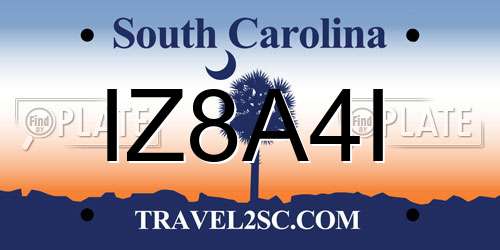 IZ8A4I South Carolina License Plate