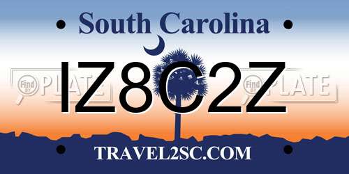 IZ8C2Z South Carolina License Plate