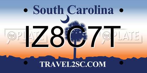 IZ8C7T South Carolina License Plate