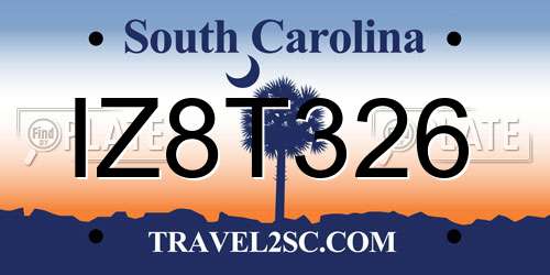 IZ8T326 South Carolina License Plate