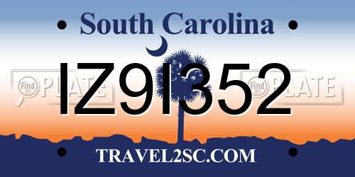 IZ9I352 South Carolina License Plate