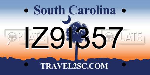 IZ9I357 South Carolina License Plate