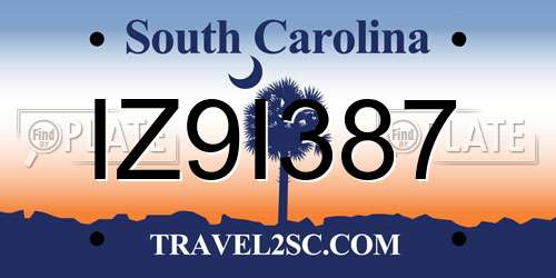 IZ9I387 South Carolina License Plate